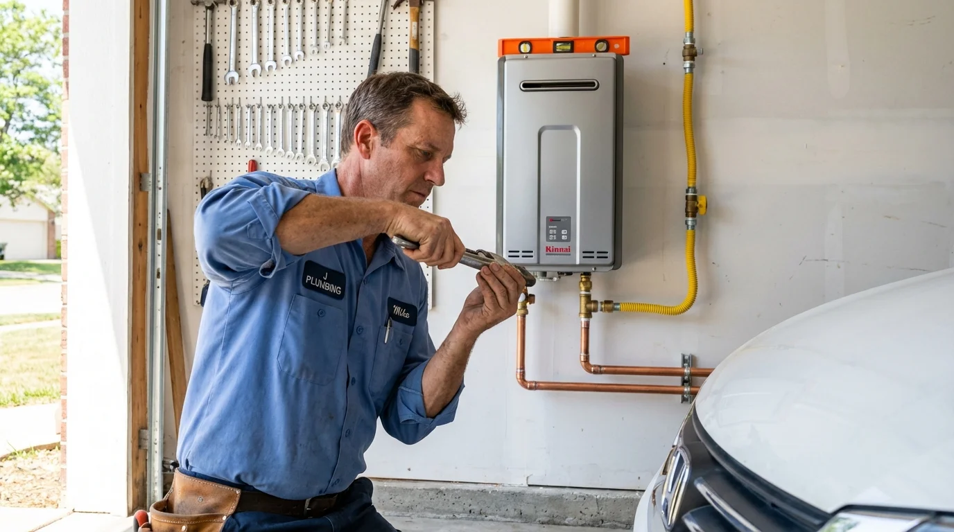 Tankless water heater installation by a Johns Plumbing LLC plumber in Gladstone